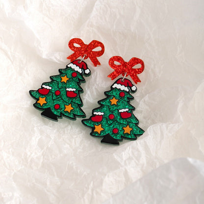 Earwish - Christmas Tree Tassel Earrings - Playful Sparkle