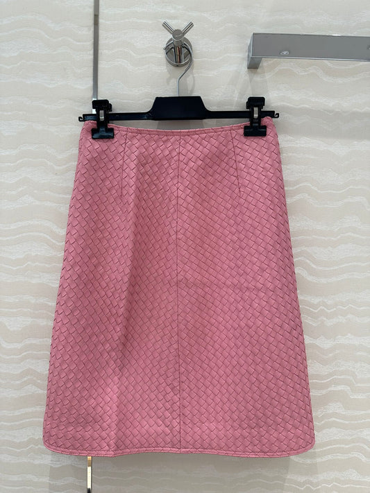 BV Skirt in Pink Lambskin
