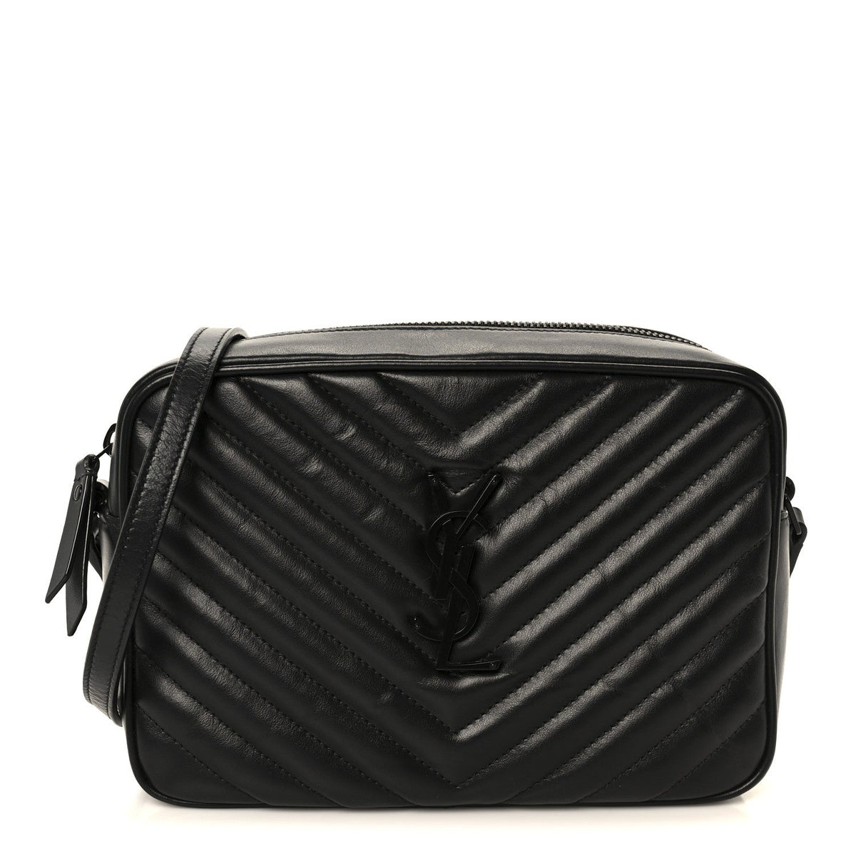 Calfskin Matelasse Monogram Monochrome Lou Camera Bag Black