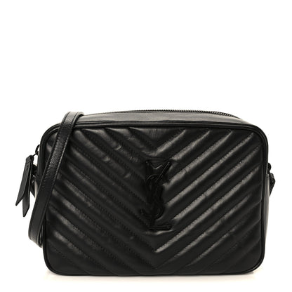 Calfskin Matelasse Monogram Monochrome Lou Camera Bag Black