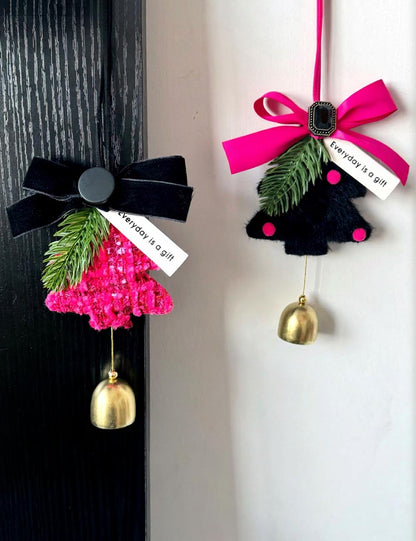 Elegant Bow Knot Christmas Tree Bell Door Hanging