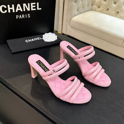 CC 26C Double C Strap Sandals PInk Sheepskin