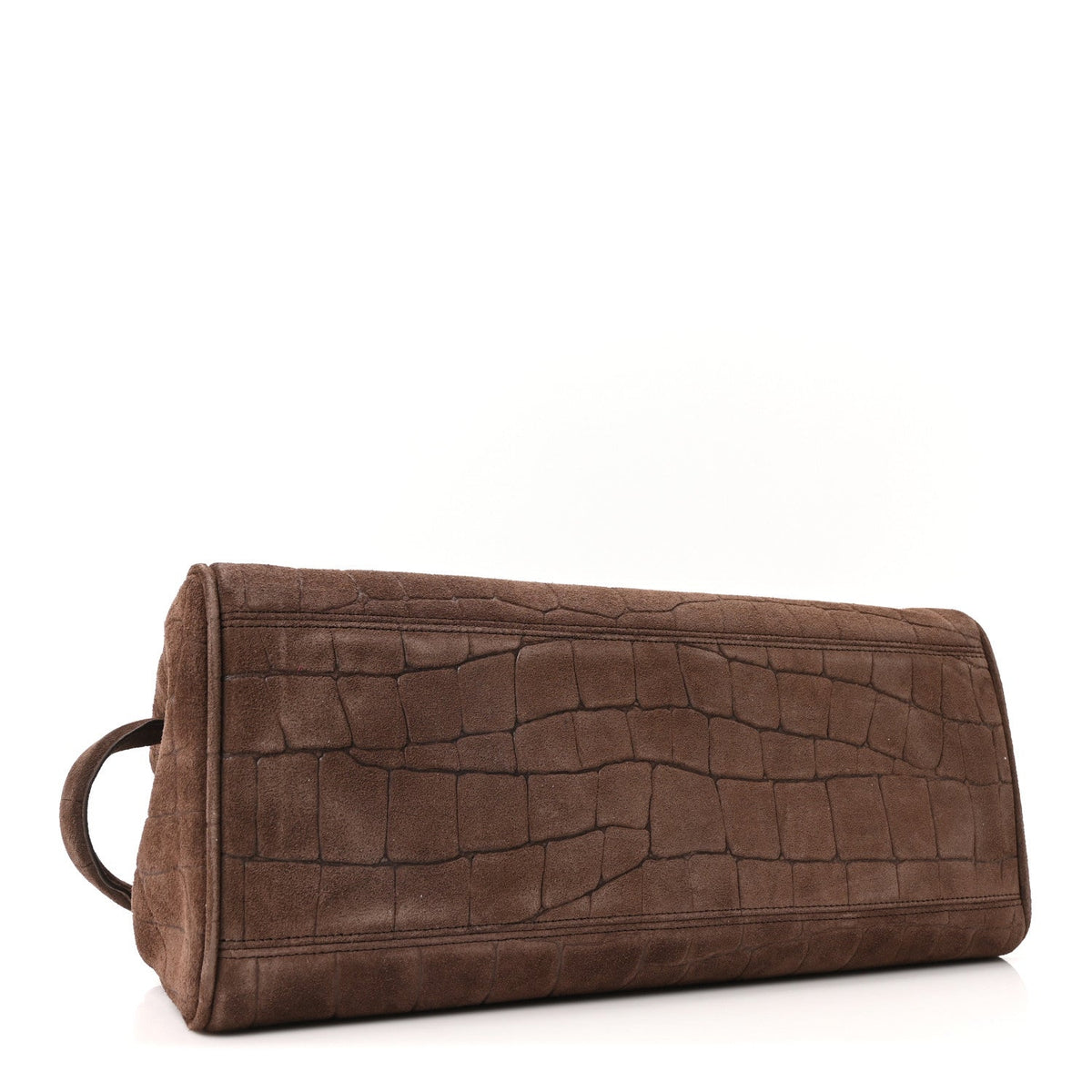 Suede Crocodile Embossed Le Turismo Dark Brown