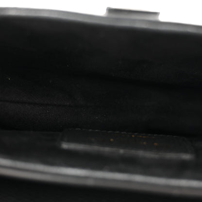Grained Calfskin Mini Saddle Bag Black