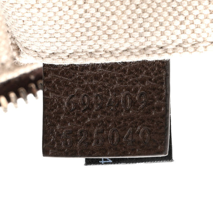 GG Supreme Monogram Textured Calfskin Web Small Attache Shoulder Bag Beige Ebony New Acero