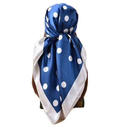 Scarvii - Vintage Polka Dot Silky Square Scarf