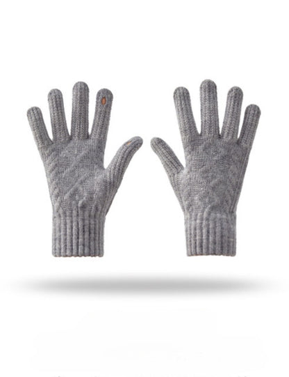 Candy Color Simple Twist Knit Gloves
