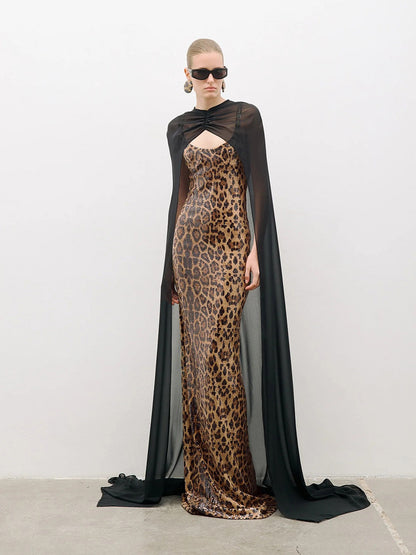 Natalia Maxi Dress With A Cape