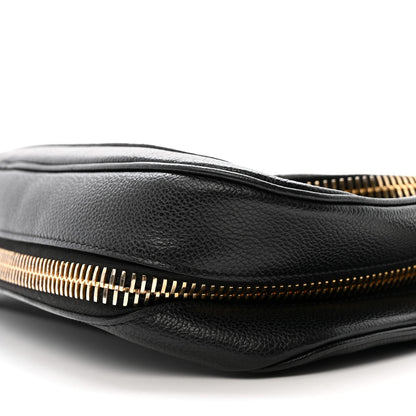 Grained Calfskin Medium Jennifer Crossbody Bag Black