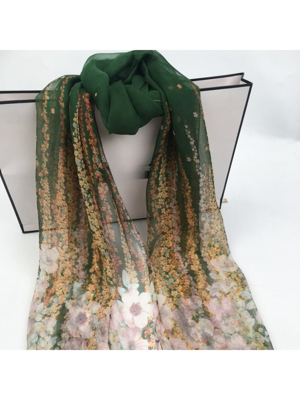 Scarvii - Floral Print Scarf - Lightweight &amp; Elegant