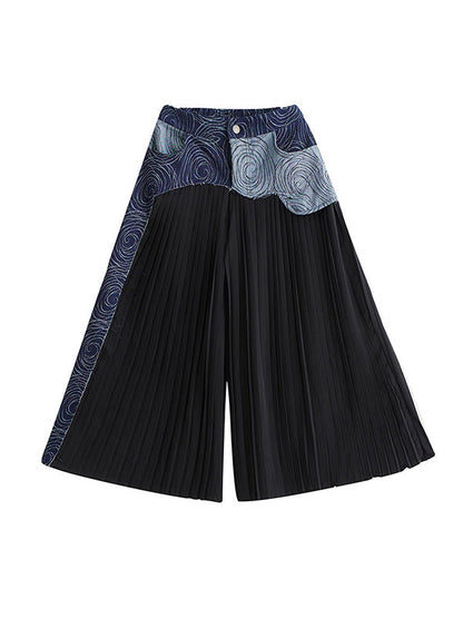 High Waisted Wide Leg Pleated Split-Joint Casual Pants Bottoms