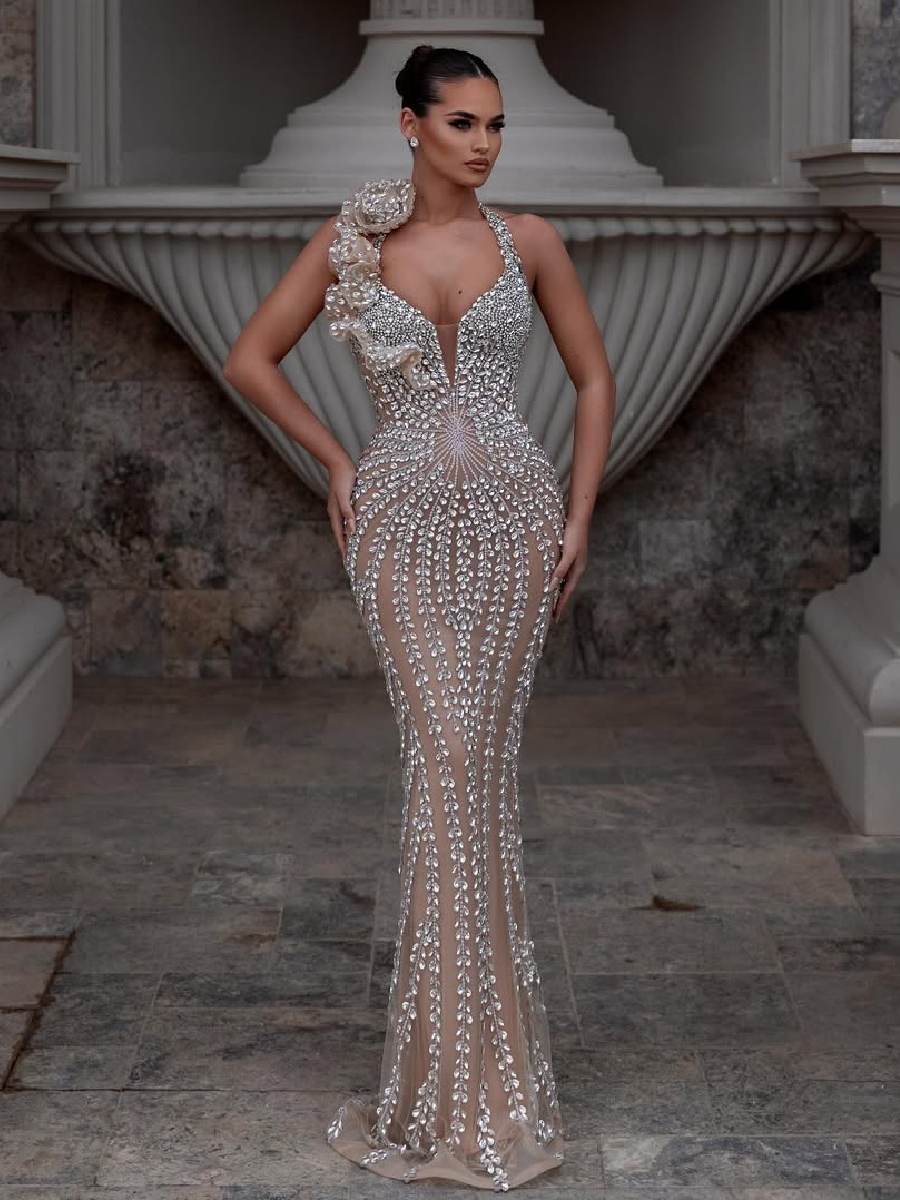 Alana Rhinestone Maxi Dress
