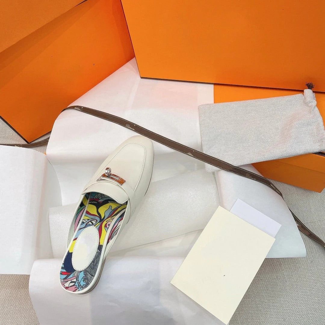 0Z Mule White Calfskin