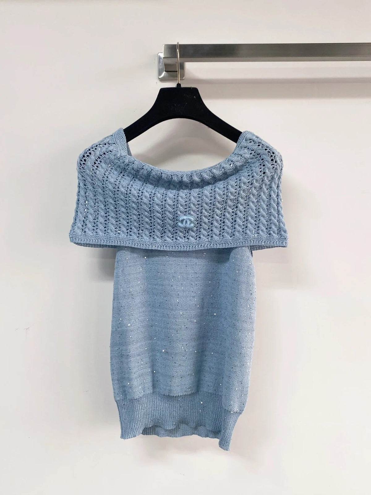 Chanel 2026 Off-the-shoulder Knitted Top Wool Cashmere