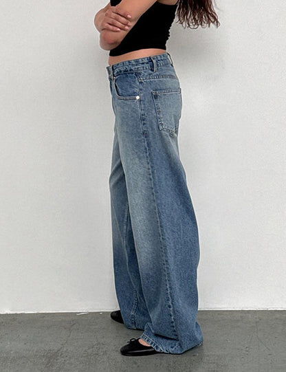 Vintage Low Rise Wide Leg Denim Jeans