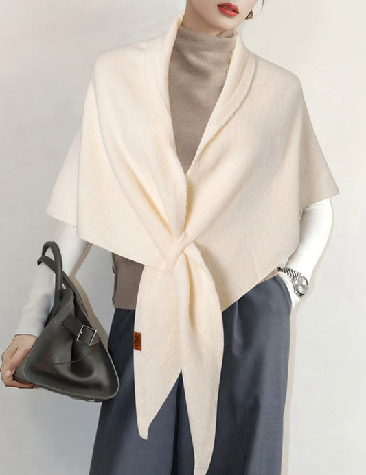 Simple Wool Blend Warm Triangle Winter Scarf