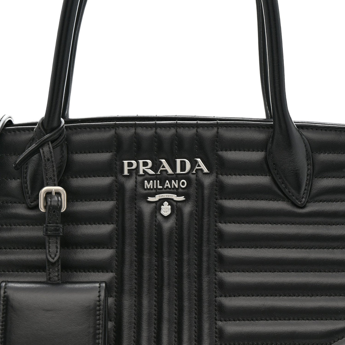 Soft Calfskin Impunture Diagramme Tote Black