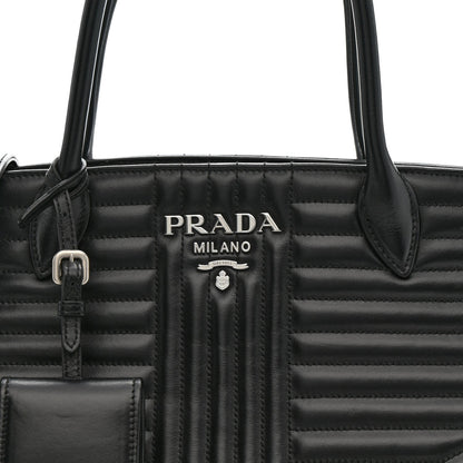 Soft Calfskin Impunture Diagramme Tote Black