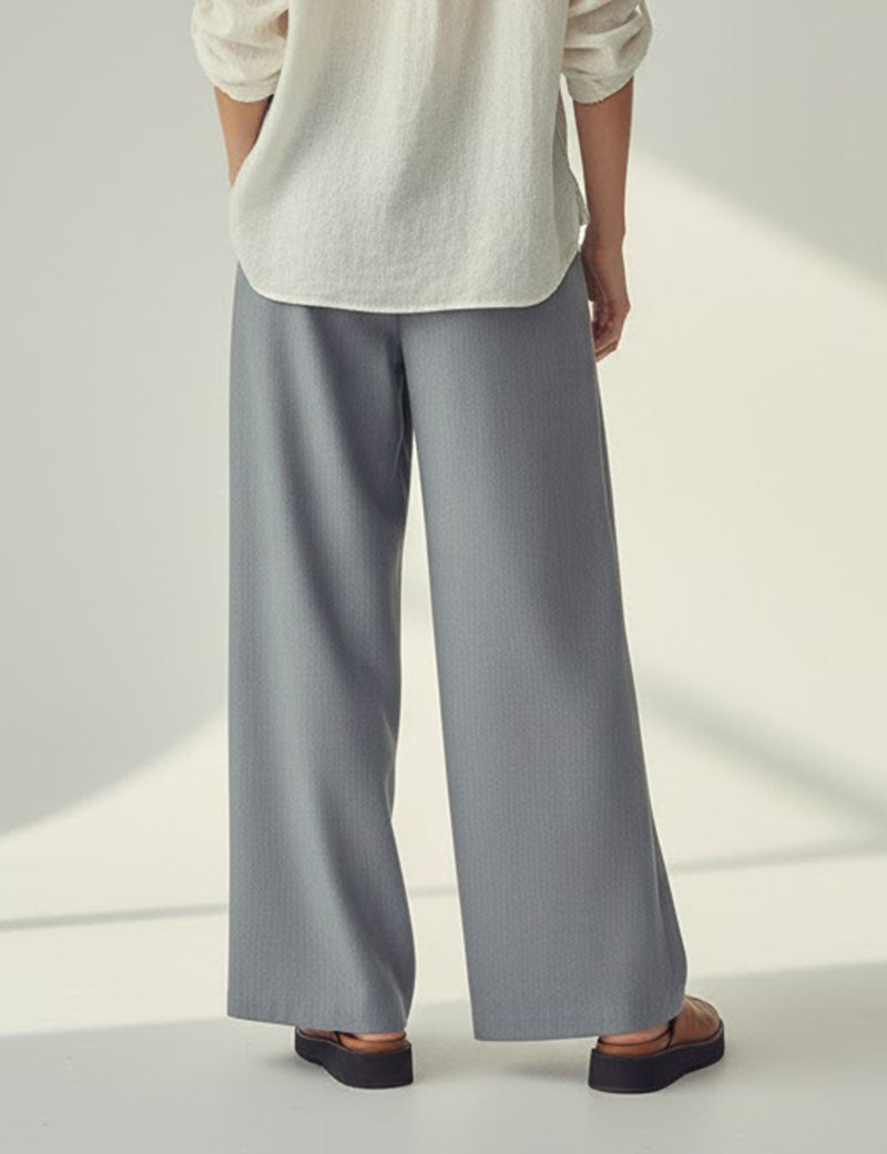 Casual High Waisted Pleated Loose Dress Pants
