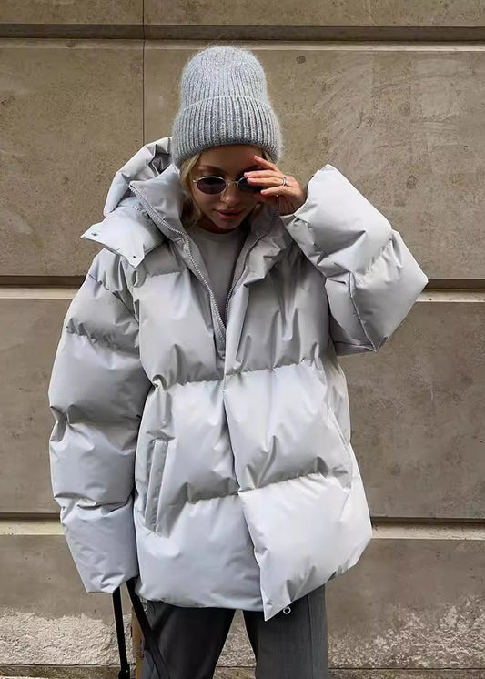 Oversized Cotton Blend Puffer Jacket Casual Winter