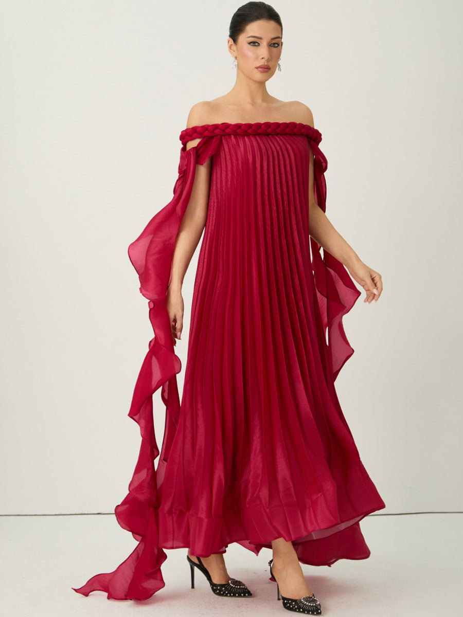 Rosalie Off-Shoulder Braided Maxi Dress