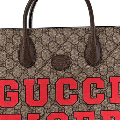 GG Supreme Monogram Textured Dollar Calfskin Web Gucci Tiger Small Retro Interlocking G Tote Bag Beige Ebony Live Red New Shamarock New Acero
