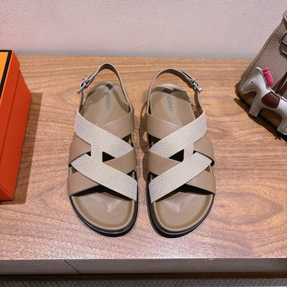 HM 25 Heracles Sandal Nude Calfskin Light Pink Canvas