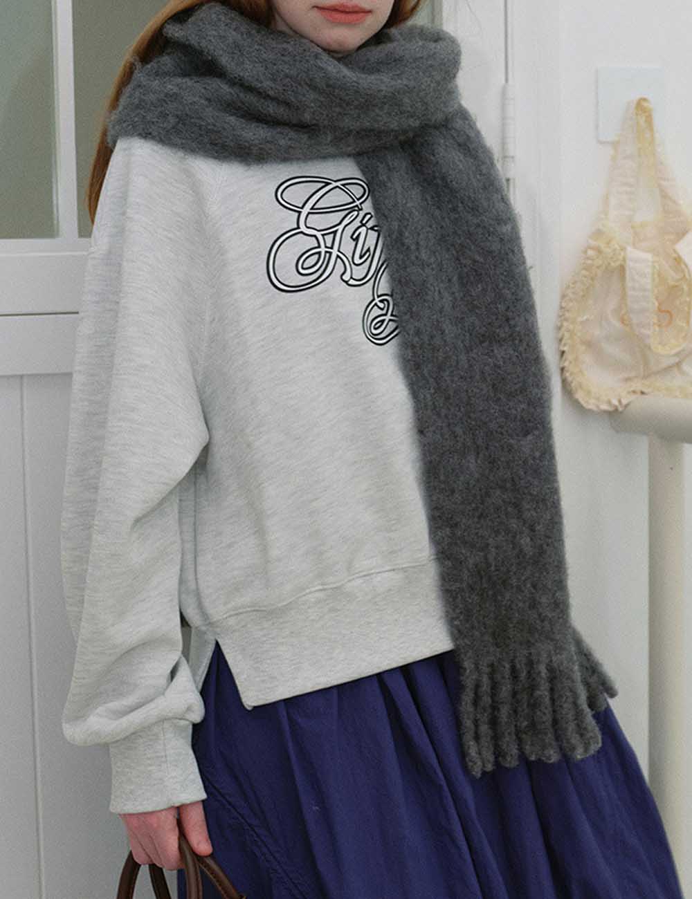 Winter Solid Color Thick Tassel Wool Scarf