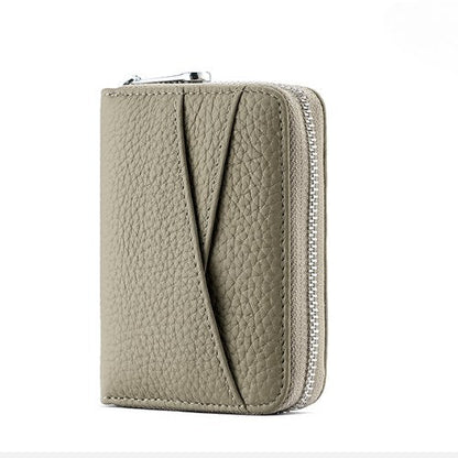 Leather Solid Color Card Case Wallets