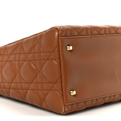 Lambskin Cannage Medium Lady Dior Tan