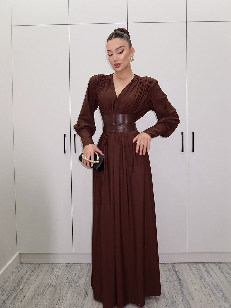 Gianna Maxi Dress In Browm