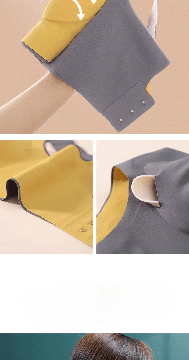 Solid Color Latex Underwear With One-Piece Contrasting Color And Beautiful Back, No Rims, Comfortable Buckles, Comfortable Vest Bra Women.