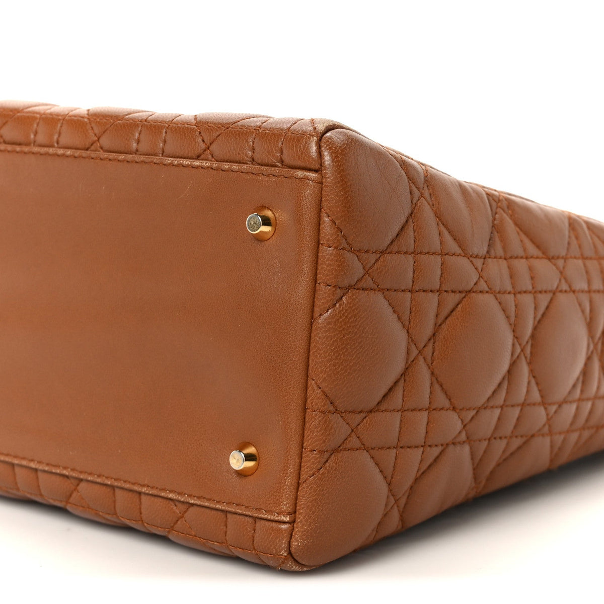 Lambskin Cannage Medium Lady Dior Tan
