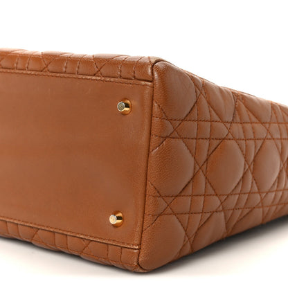 Lambskin Cannage Medium Lady Dior Tan