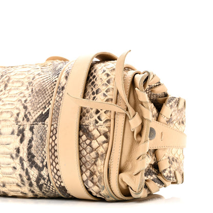 Snakeskin Silverado Shoulder Bag Beige