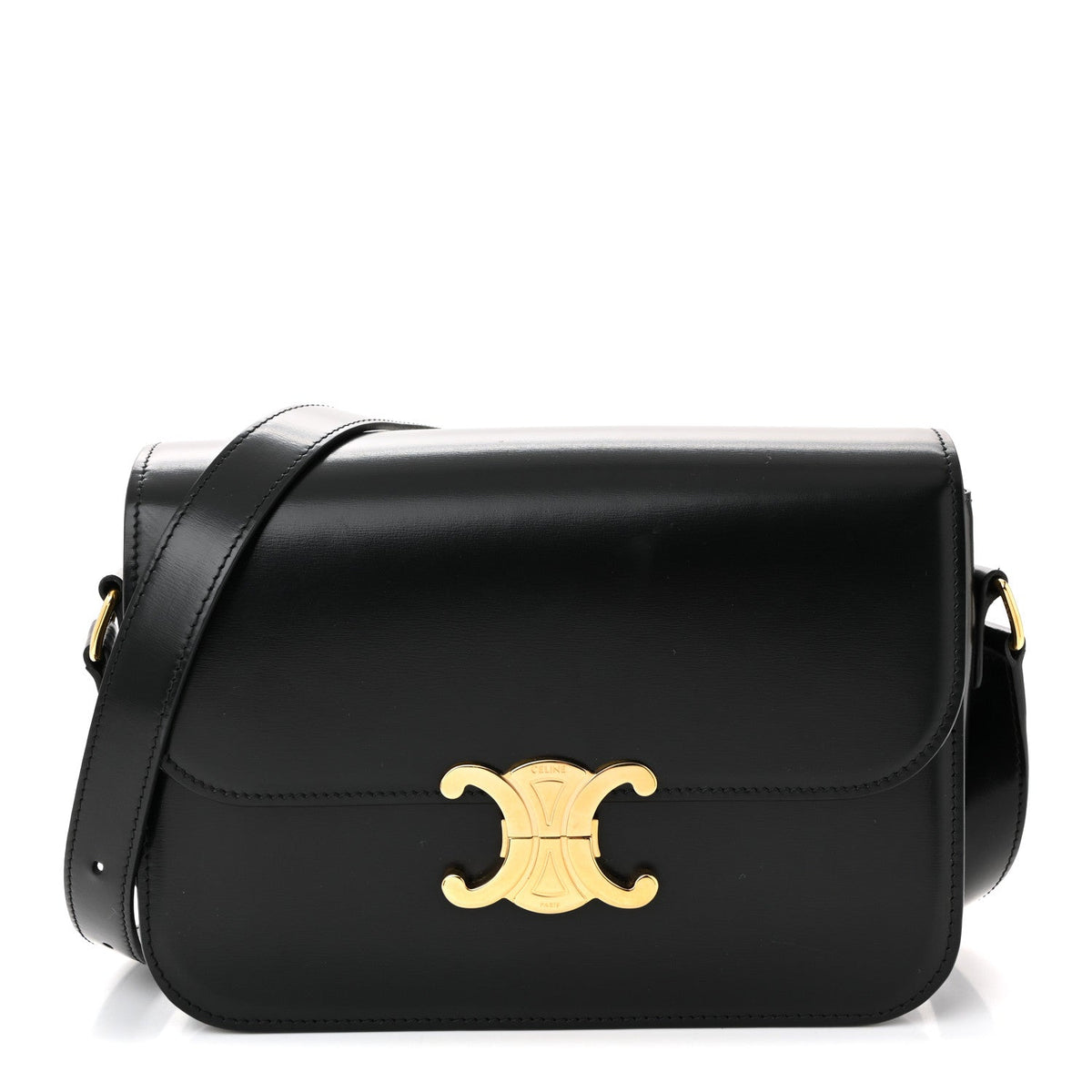 Shiny Calfskin Medium Triomphe Black