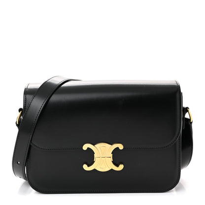 Shiny Calfskin Medium Triomphe Black