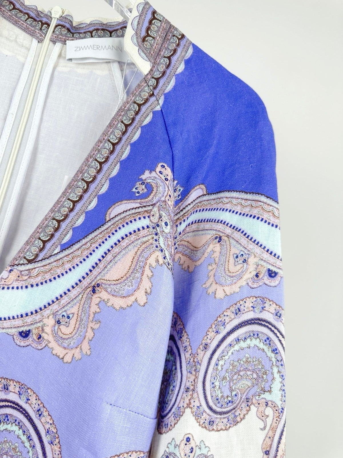 V-NECK PRINTED DRESS BACK ZIPPER