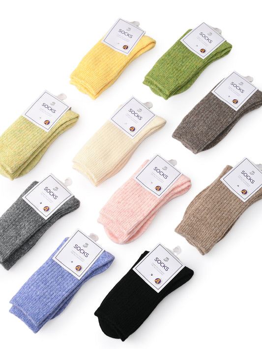 Rufia - Thickened Solid Color Wool Blend Socks