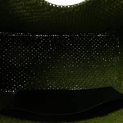 X PAULA'S IBIZA Raffia Font Tote Green