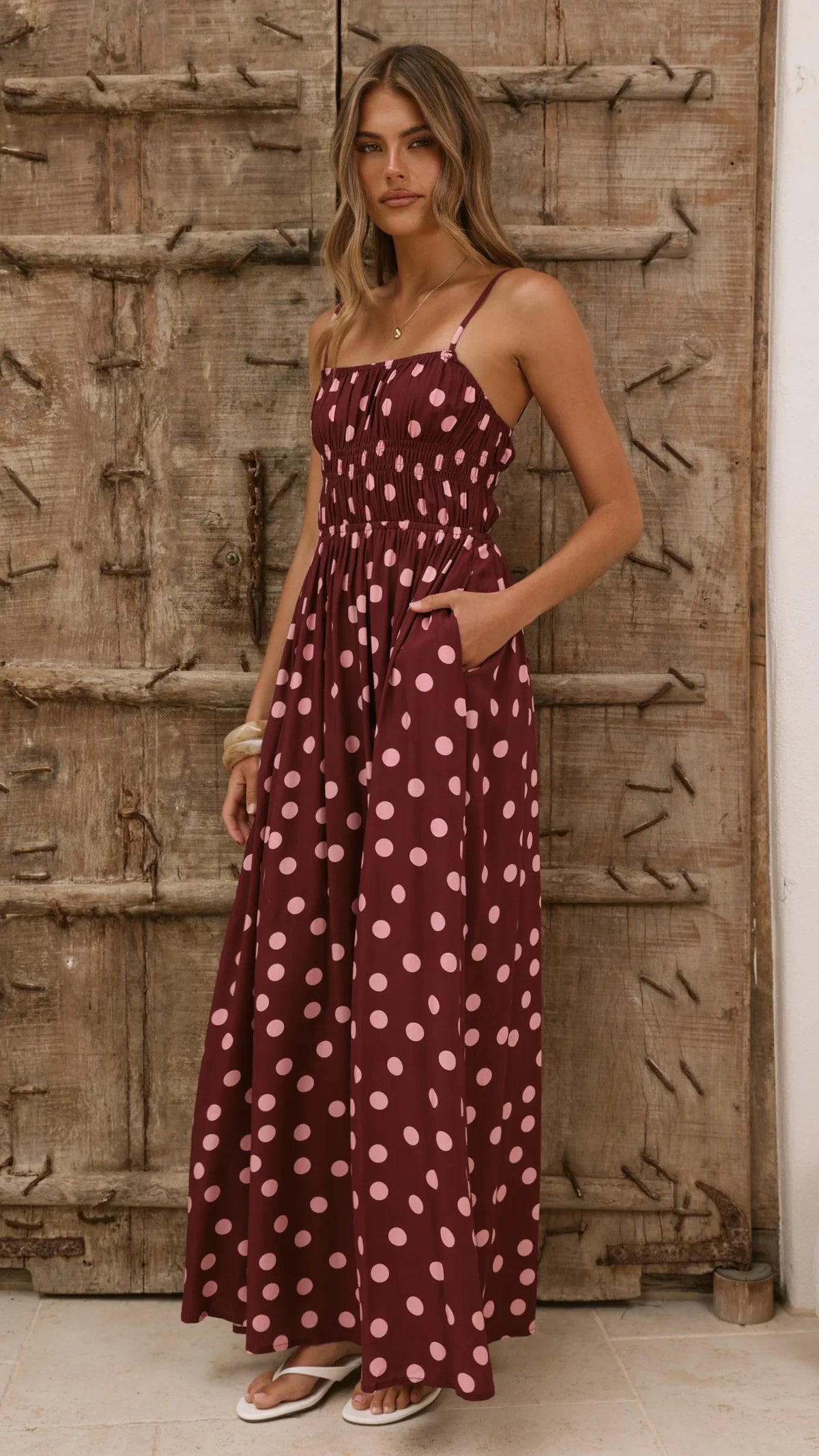 Solare Maxi Dress - Merlo/Marshmallow