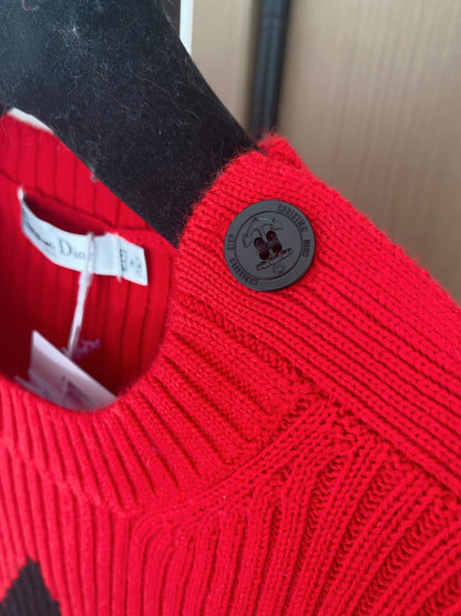 Dior 2025 Long-Sleeve Shirt Red mix Black Wool