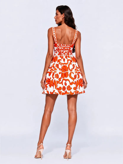 Eleanora Retro Print Camisole Mini Dress