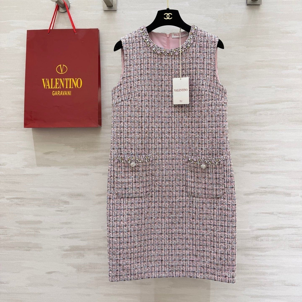 Valen 26s Dress Pink Tweed 344746