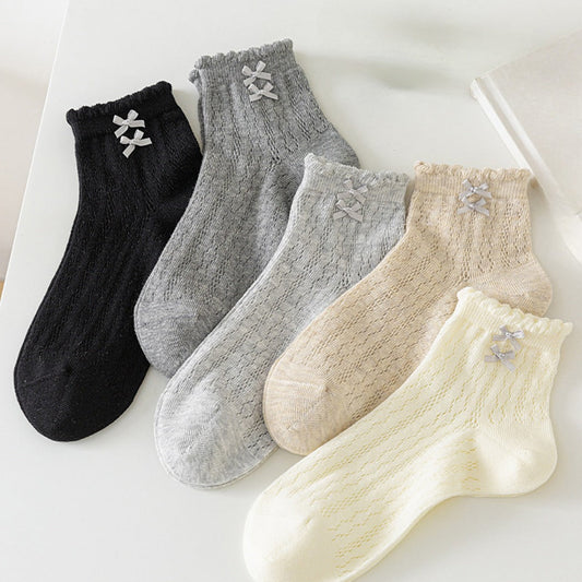 Rufia - Bow Mesh Ankle Socks For Summer – Light &amp; Cute