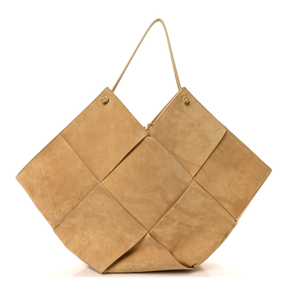 Suede Maxi Intrecciato Tote Cane Sugar Tapioca