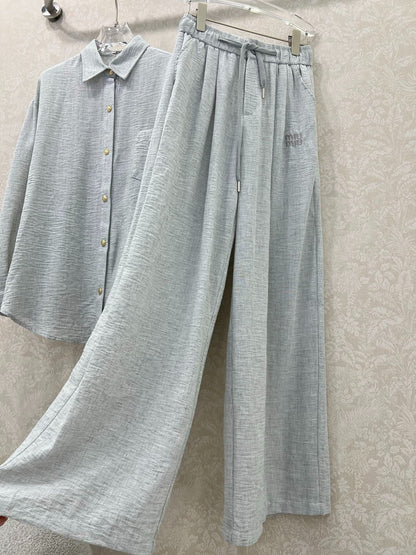 CHANEL SHIRT AND WIDE-LEG TROUSERS SET STYLE 32