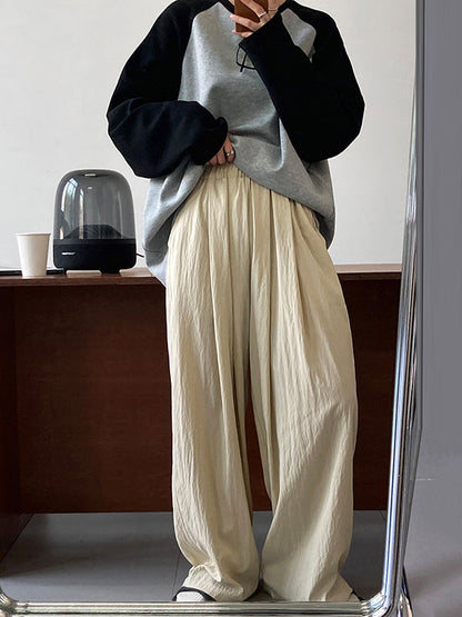 Loose  Leg  Pleated Casual Pants Bottoms