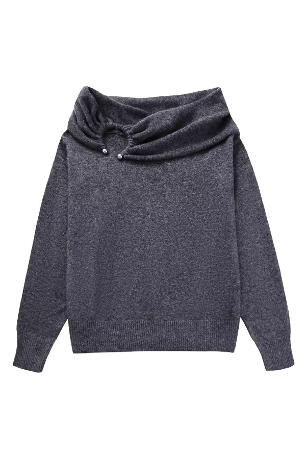Off-shoulder Casual Loose Knit Sweater