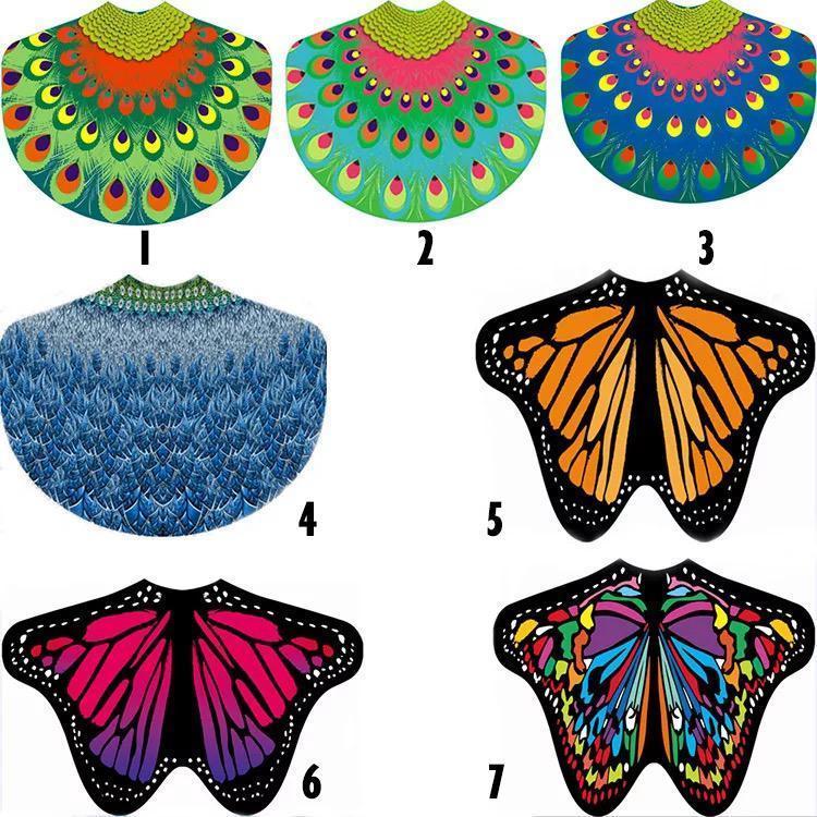 Chiffon Beach Butterfly Wing Print Shawl For Women
